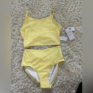 Old navy Yellow Ribbed Bikini Set